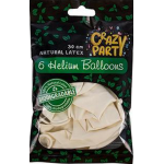 White Biodegradeable Natural Latex Balloons 6 Piece